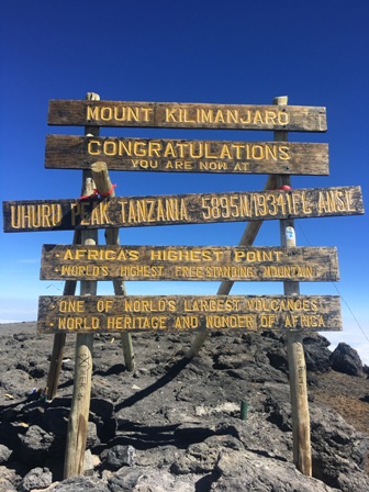 Uhuru Peak at the top of Mount Kilimanjaro